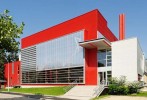 Façade des nouveaux Ateliers de construction de décors du Théâtre national de Strasbourg © Benoît Linder pour Poly