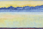 hodler_genfersee_am_fruehen_morgen_1918_neu_30x14cm_1 Ferdinand Hodler, Le lac Léman et le Mont Blanc à l’aube, 1918. Huile sur toile, 60 x 126 cm, Collection privée. Photo : Hulya Kolabas