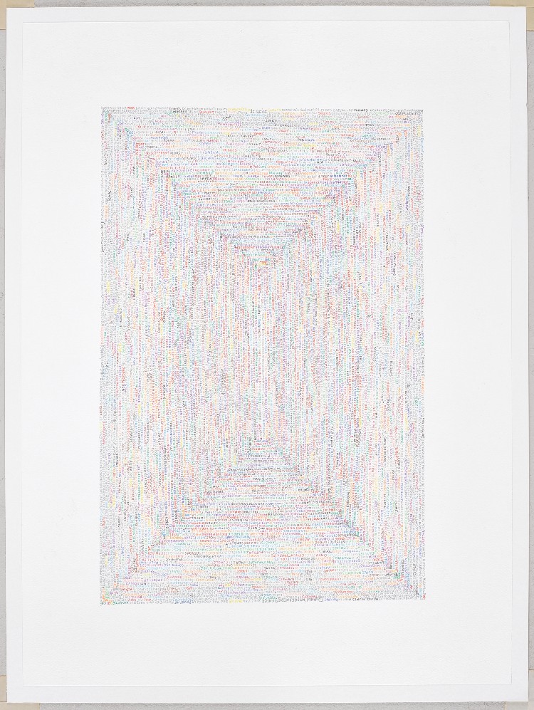 Pierre Antonelli André Gide, Je rêve 2019 A, 2019, crayons de couleurs, 76 x 56 cm, courtesy Pierre Antonelli