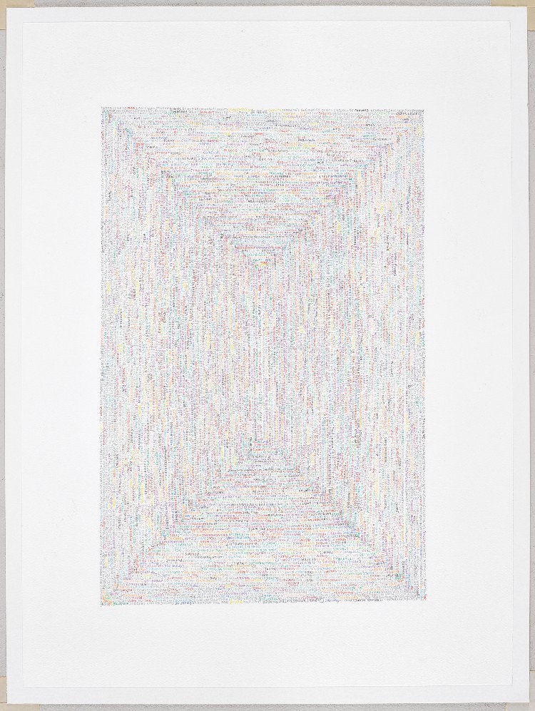 Pierre Antonelli André Gide, Je rêve 2019 A, 2019, crayons de couleurs, 76 x 56 cm, courtesy Pierre Antonelli