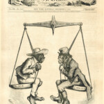 Thomas Nast „The ignorant vote – Honors are easy.“ (Der dummen Wähler Schmeicheleien sind keine Kunst.), Harper’s Weekly 09.12.1876, Rotationsdruck, Sammlung Landesbibliothekszentrum Rheinland-Pfalz