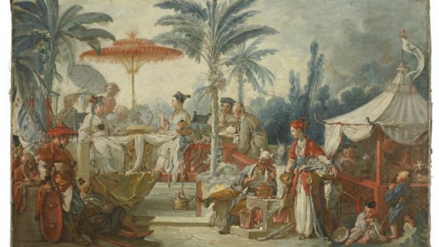 BOUCHER, Le Repas de l’empereur de Chine, 1742, huile sur toile © Musée des beaux-arts et d’archéologie de Besançon, photographie Arcanes