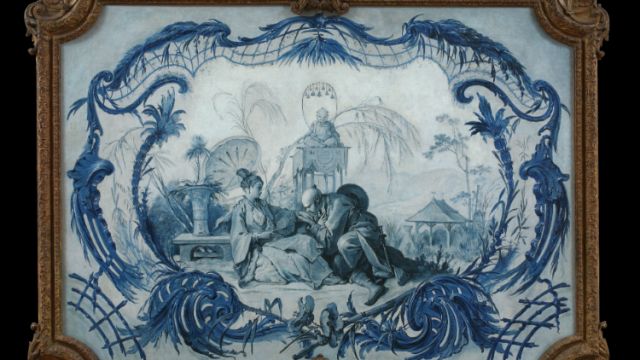 BOUCHER, Le Chinois galant, huile sur toile, en camaïeu bleu, 1742 © The David Collection, Copenhague, B275, photographie Pernille Klemp