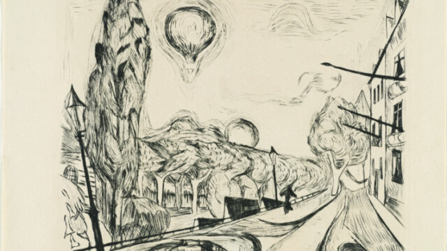 Paysage avec ballon, 1918 (Visages, feuille 14)