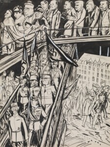 Karl Hubbuch, Aufmarsch, 1932/33, © Karl Hubbuch Stiftung Karlsruhe / Städtische Galerie Karlsruhe