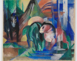 Franz Marc, Drei Pferde am Waldwasser, 1913