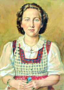 Adolf Glattacker, Portrait de femme, aquarelle, 1943, collection du musée des Trois Pays (BKGl 195)