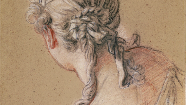 François Boucher: Buste d’une jeune fille en chemise, vue de dos, vers 1740 © Collection Jean Bonna, Genève. Photo : Patrick Goetelen, Genève