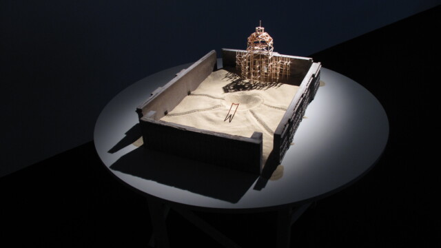 Nina Fischer & Maroan el Sani
Concrete Castle
Mixed media object, concrete, sand, wood, paint, thread, 135 x 110 x 107 cm, 2014 c VG Bild Kunst Bonn and the artists