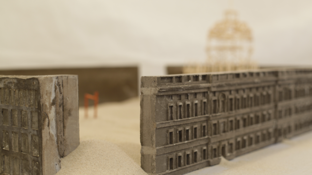 Nina Fischer & Maroan el Sani
Concrete Castle
Mixed media object, concrete, sand, wood, paint, thread, 135 x 110 x 107 cm, 2014 c VG Bild Kunst Bonn and the artists