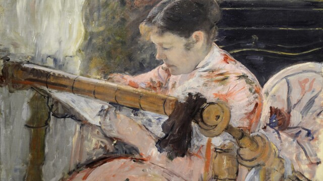 Close-up à la Fondation Beyeler, Lydia at a Tapestry Frame 1881, LAC 210x300mm, © Marie Cassatt
