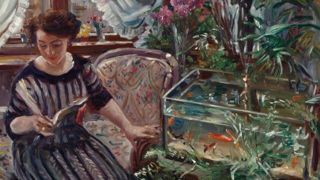 Lovis Corinth, Femme lisant au bassin des poissons, Dame am Goldfischbassin 1911 Lovis Corinth, Femme lisant au bassin des poissons, Dame am Goldfischbassin