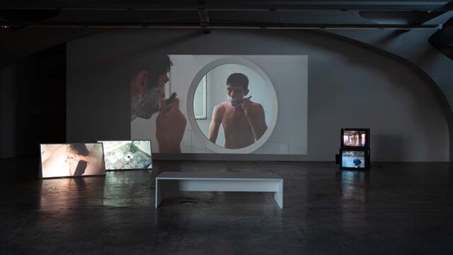 Vue de l'exposition "Boaz" de Romain Kronenberg © La Kunsthalle Mulhouse Photo : David Betzinger Boaz Romain Kronenberg