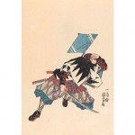 Onodera Junai Hidetomo tiré des Histoires de la Vraie loyauté des fidèles samouraïs (n°9, vers 1847-1848)
Coll. part.