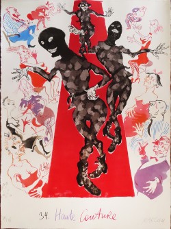 Haute Couture, Portfolio Metropolis Atlas, 2010, lithograph with colored pencils, 68 x 54 cm, collection Maxim Kantor, Germany