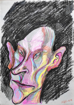 Putin, 2010, pastel on paper, 21 x 29,7 cm, collection Maxim Kantor, Germany
