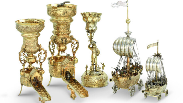 Jeux à boire et récipients insolites,
XVIIe siècle, collection privée Bâle