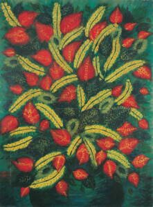 Séraphine Louis "Fleurs jaunes et feuilles rouges", non daté