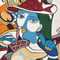 Erro, Femme au chapeau, 2022 - Aquagravure originale