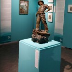 Sculpture en bronze d'Arthur Waagen 'Sauvetage'.