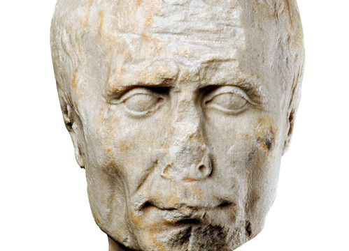 Buste de Jules César trouvé dans un camp de légionnaires à Nimègue, fin du Ier s. av-J.C.