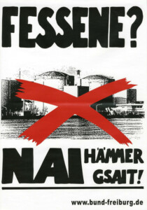 Réimpression d’une affiche de protestation anti-nucléaire contre la construction de la centrale de Fessenheim en 1978, 2011, collection du Musée des Trois Pays Pl 1504