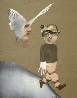 Hannah Höch, Flucht (Ausschnitt), 1931, Collage, Fotomontage, 23 x 18,4 cm. Institut für Auslandsbeziehungen, Stuttgart © 2022, ProLiteris, Zurich
