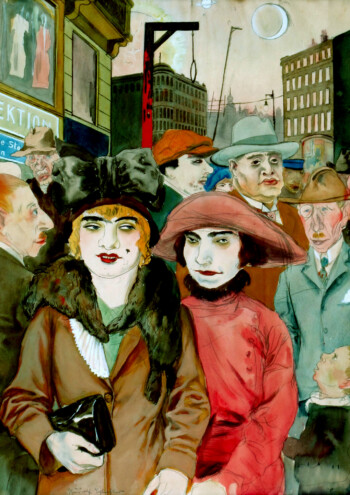 Rudolf Schlichter Hausvogteiplatz, um 1926
Aquarell, 66,5 x 51,5 cm
Sammlung Christina und Volker Huber, Offenbach am Main © Viola Roehr von Alvensleben, München Kunstmuseum Stuttgart