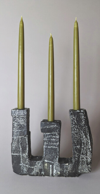 Chandelier triple noir, Esther Kiner