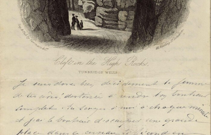 Lettre illustrée par Mathilde Carly de Svazzema, 23 mars 1873 © Bibliothèque municipale de Besançon