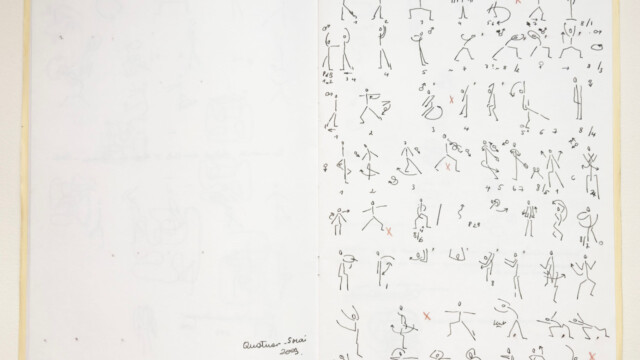 Daniel Larrieu
(Marseille, 1957-)
Cahier pour N’oublie pas ce que tu devines, 2003 H. 21 ; L. 29,7 cm (carnet fermé)
Collection de l’artiste