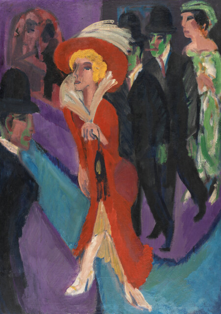 Ernst Ludwig Kirchner
Strasse mit roter Kokotte, 1914/25 © © Museo Nacional Thyssen-Bornemisza,
Madrid