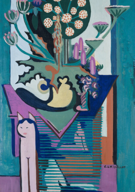 Ernst Ludwig Kirchner
Wiesenblumen und Katze, 1931/32, Staatliche Museen zu Berlin, Nationalgalerie,
erworben durch die Stiftung Deutsche
Klassenlotterie Berlin
© bpk / Nationalgalerie, SMB, erworben
durch die Stiftung Deutsche
Klassenlotterie Berlin, Foto: Volker-H.
Schneider