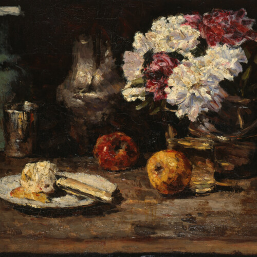Carl Schuch, Der Rhododendronkorb, 1885/86, Öl auf Leinwand, Staatliche Kunstsammlungen, Gemäldegalerie Neue Meister, Dresden