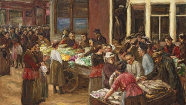 Max Liebermann, Rue juive à Amsterdam, 1909, huile sur toile, 125 x 175 cm, collection privée Brennet GmbH, photo: Courtesy Lempertz, Köln