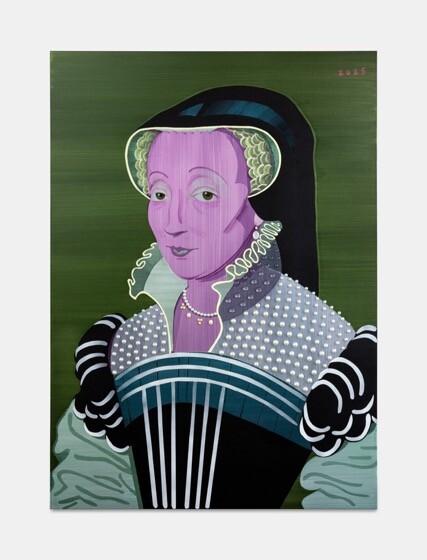 Nina Childress, Dame after Clouet, 2025. Courtesy de l'artiste, de la galerie Art : Concept, Paris et Nathalie Karg gallery, New York © Adapg, Paris, 2025 / Photo : © Romain Darnaud