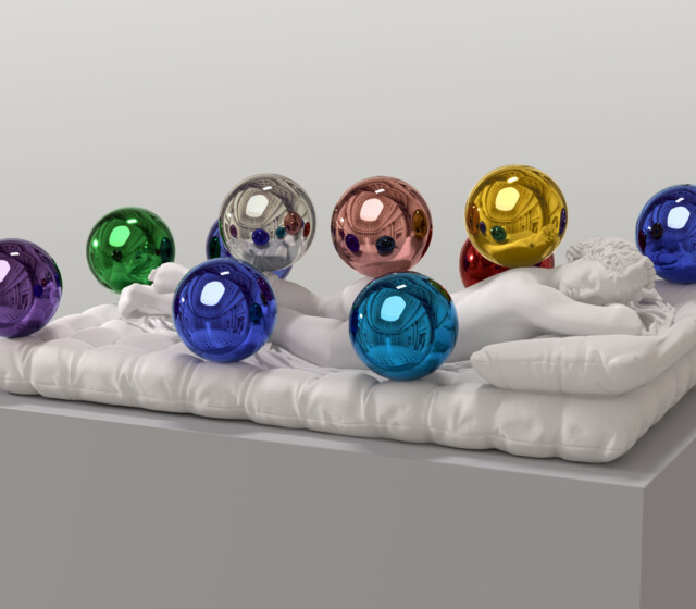 Jeff Koons, (Sleeping Hermaphrodite) Gazing Balls, 2025 © Jeff Koons