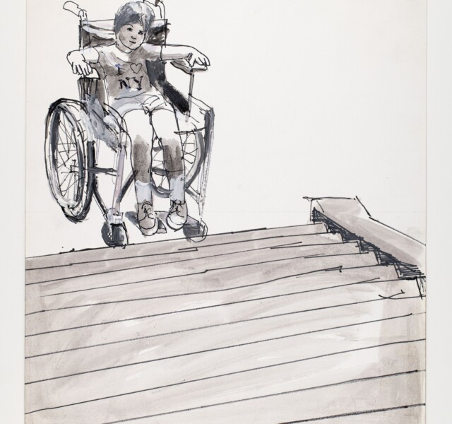Robert WEAVER, Dessin sans titre, vers 1960/1970. Strasbourg, Musée Tomi Ungerer – Centre international de l’Illustration © Dépôt collection particulière Antonia Pelaez et Francesca Weaver. Photo : Mathieu Bertola