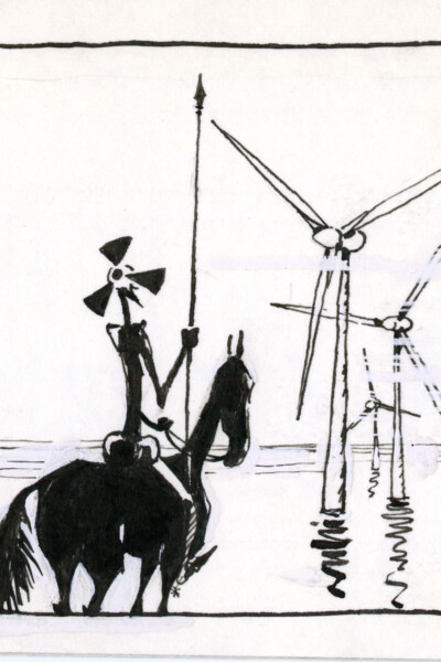 F’murrr (Richard Peyzaret, dit, Paris 1946- 2018), dessin original pour le livre Nucléaire: pour lutter contre les idées reçues (éd. Utopia, 2011). Musée Tomi Ungerer – Centre international de l’Illustration © succession F’murrr. Photo : Musées de la Ville de Strasbourg