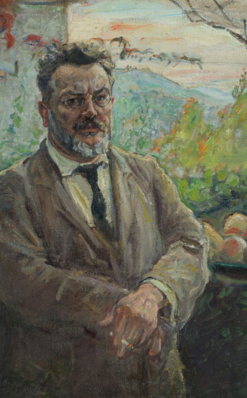 Max Slevogt, Autoportrait sur la terrasse de Neukastel Selbstbildnis auf der Terrasse von Neukastel, 1918/1919. Photo: Raphael Maaß