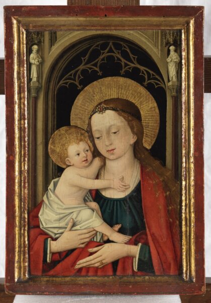 Rhin supérieur ou Rhin moyen
Vierge à l’Enfant, vers 1460. © Musée Unterlinden / Photo : Christian Kempf