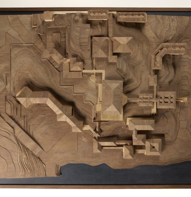 Robert Verrijt, Jake Moulson, Nihal Silva, S. O. Sonnadara, Chandima Bandara, Cristina Monteiro Model, University of Ruhuna, wood on concrete base, 2004 M+ Hong Kong, © Geoffrey Bawa and Lunuganga Trusts