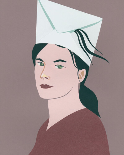 Anna Sommer, La lettre, 2020, Chambre d'amies (Les Cahiers dessinés, 2023), papiers découpés, collection particulière © Les Cahiers dessinés / Anna Sommer